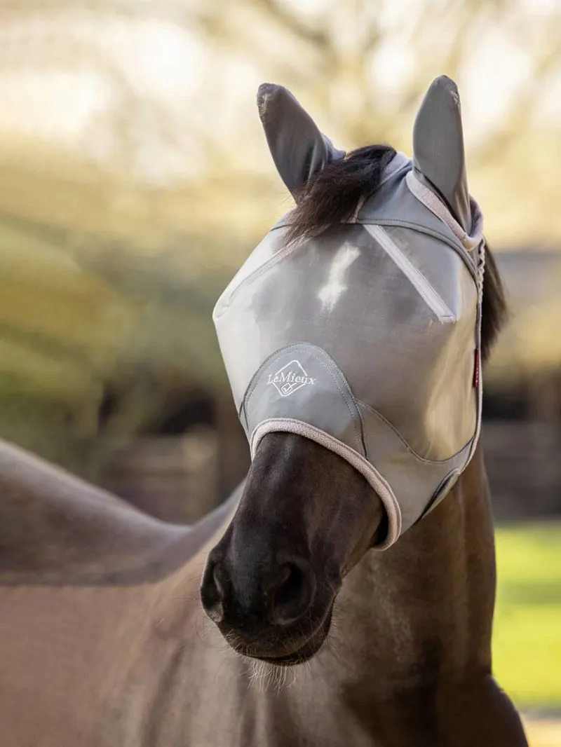 LeMieux ArmourShield Pro Half Fly Mask in Grey-1